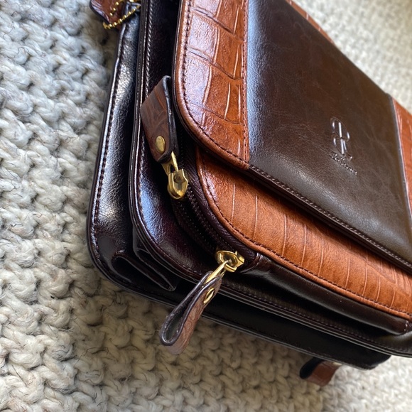 Vintage Belle Rose Leather Small Briefcase Purse - Picture 3 of 17